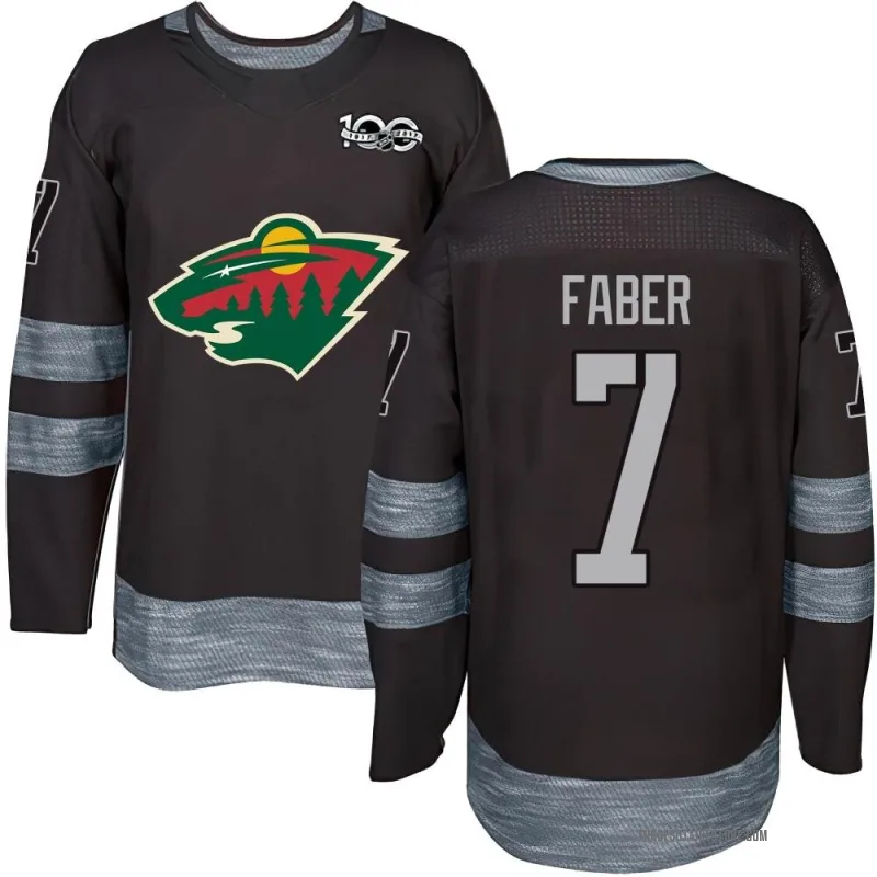 Black Men's Brock Faber Minnesota Wild Authentic 1917-2017 100th Anniversary Jersey