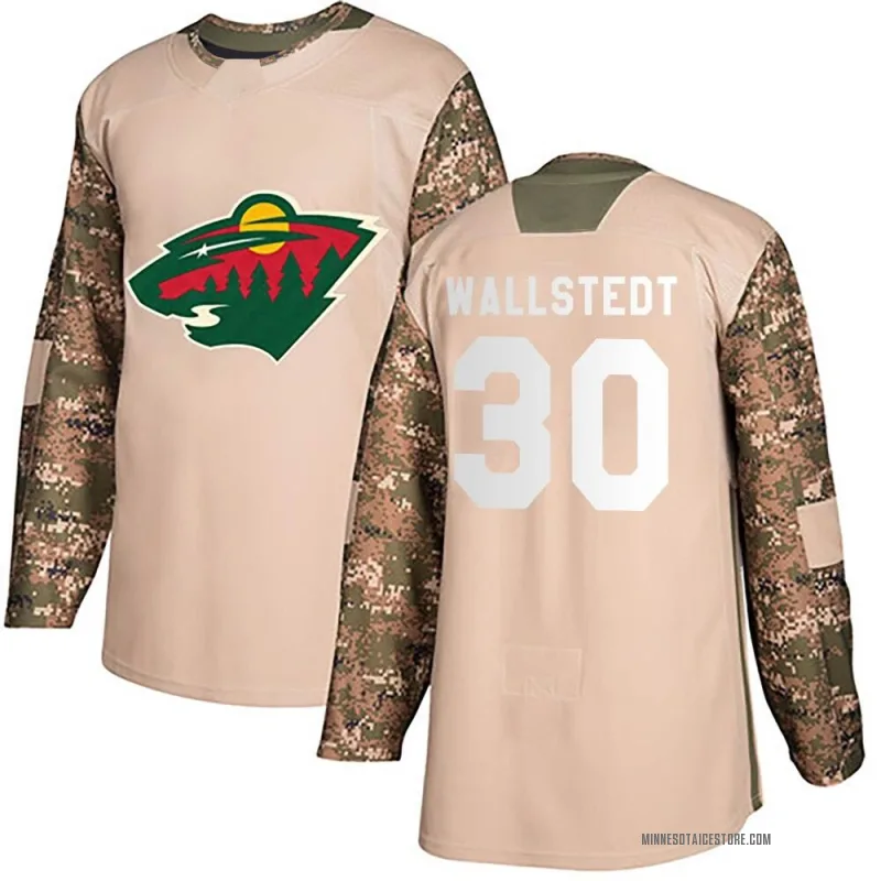 Camo Men's Jesper Wallstedt Minnesota Wild Authentic Veterans Day Practice Jersey