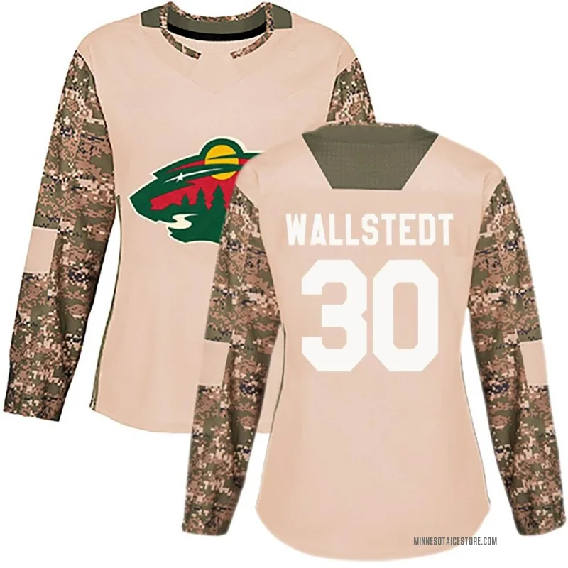 Camo Women's Jesper Wallstedt Minnesota Wild Authentic Veterans Day Practice Jersey