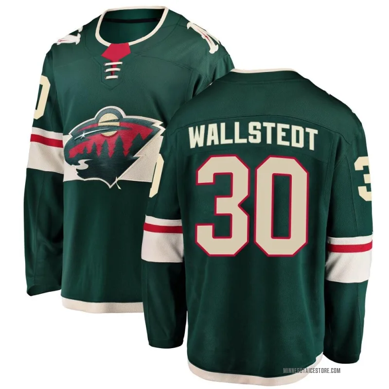 Green Men's Jesper Wallstedt Minnesota Wild Breakaway Home Jersey