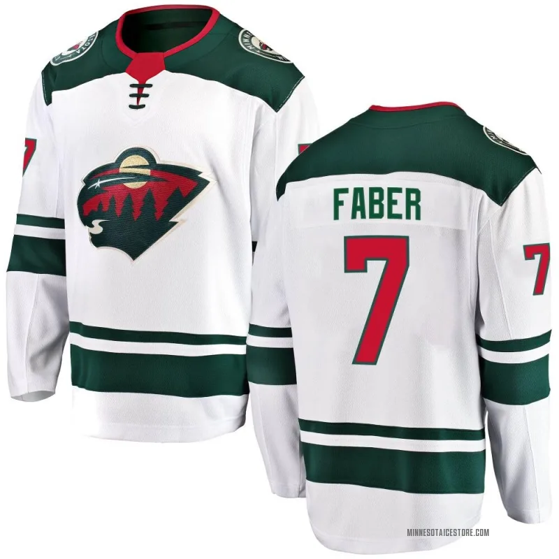 White Men's Brock Faber Minnesota Wild Breakaway Away Jersey