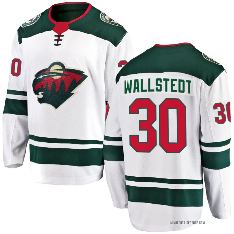 White Men's Jesper Wallstedt Minnesota Wild Breakaway Away Jersey