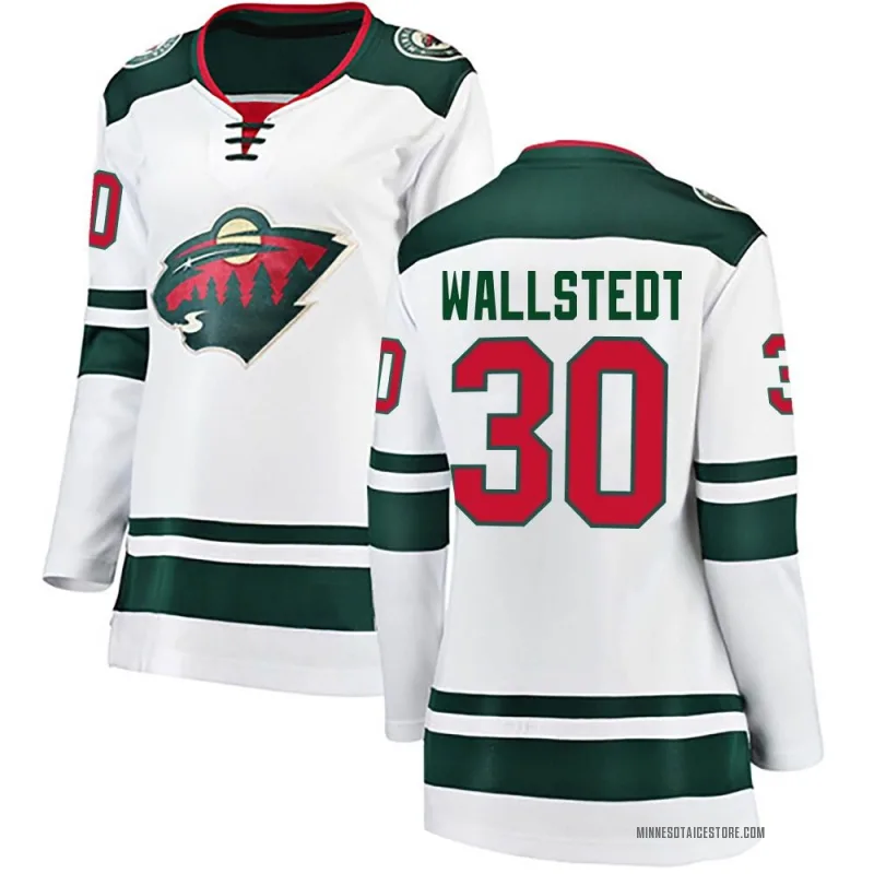 White Women's Jesper Wallstedt Minnesota Wild Breakaway Away Jersey